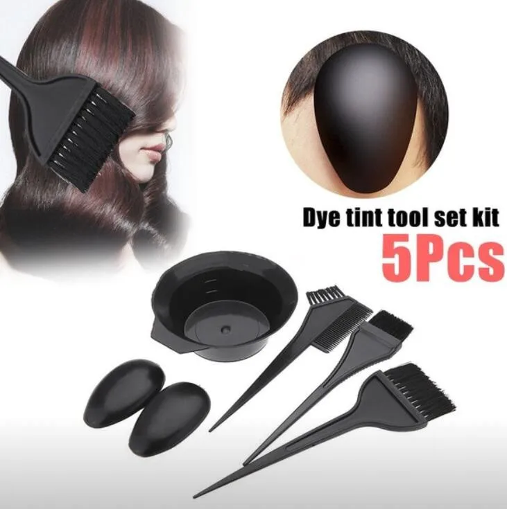 Портативный 1 комплект 5 шт. Новые парикмахерские цветные кисти миска