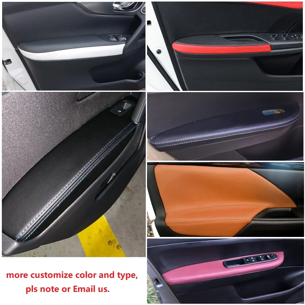 

LHD For VW Golf 7 2014 2015 2016 2017 2018 4pcs Car Door Armrest Panel Microfiber Leather Protection Cover Trim