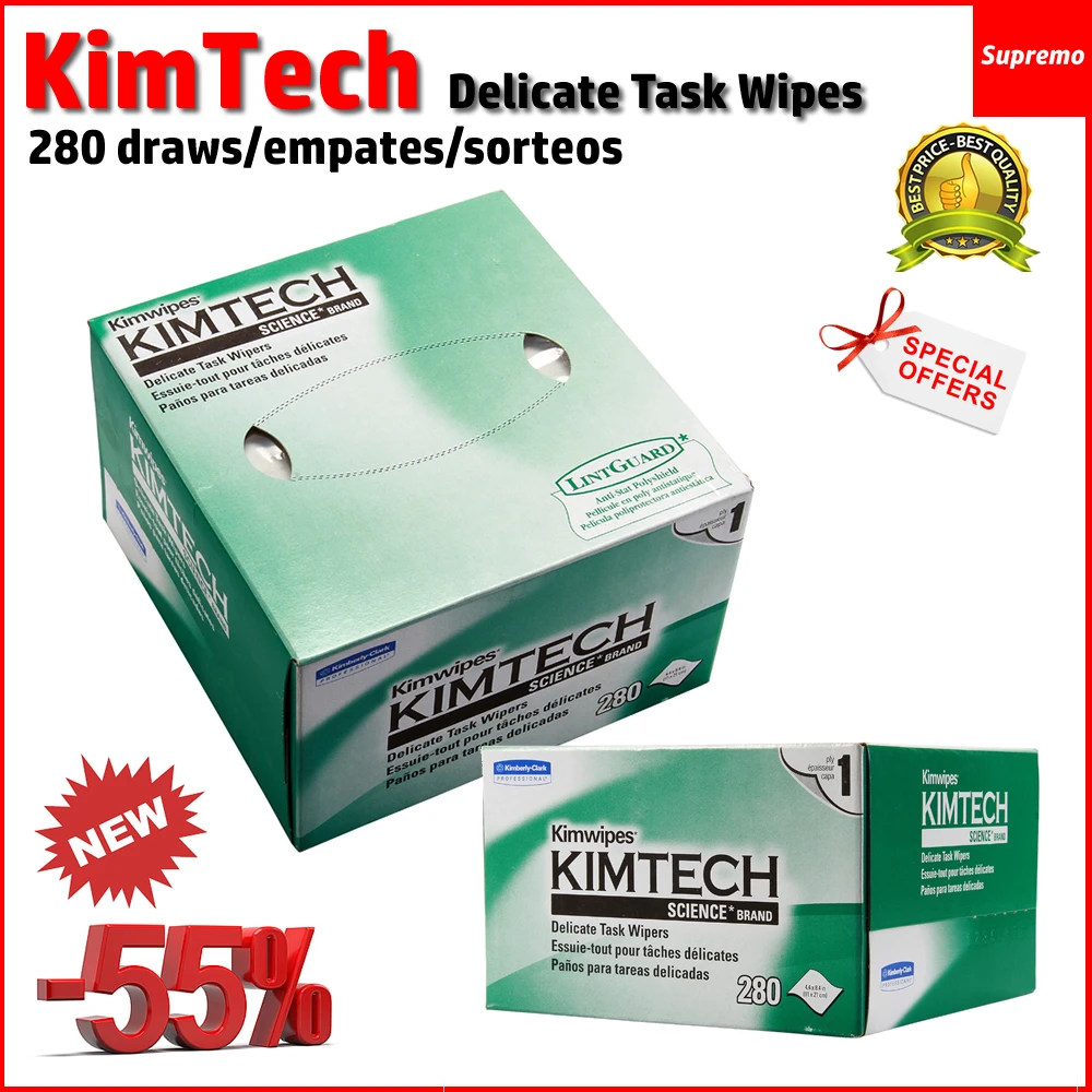 10/20boxes lot 280 PCS KIMTECH Kimwipes Fiber cleaning paper packes kimperly wipes Optical fiber wiping paper USA Import