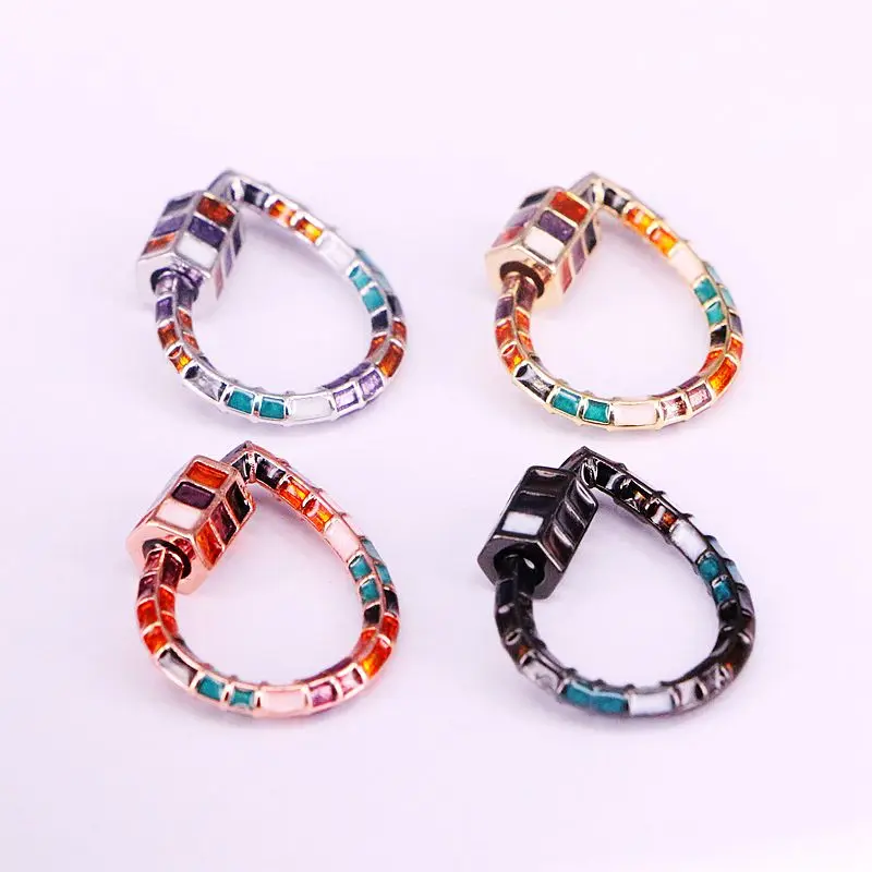 6 шт. в форме капли винтовые застежки замок карабин Эмаль Медь Разъем для