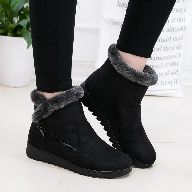 Chunky Boots New Women Winter Shoes Snow Boots Non-slip Warm Fur Female Boots Shoes Woman Footwear Chaussures Platform Bot images - 6