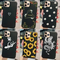 soft case for iphone 12 mini pro max phone cover cute painted flower daisy sunflower dragon protective tpu silicone bags