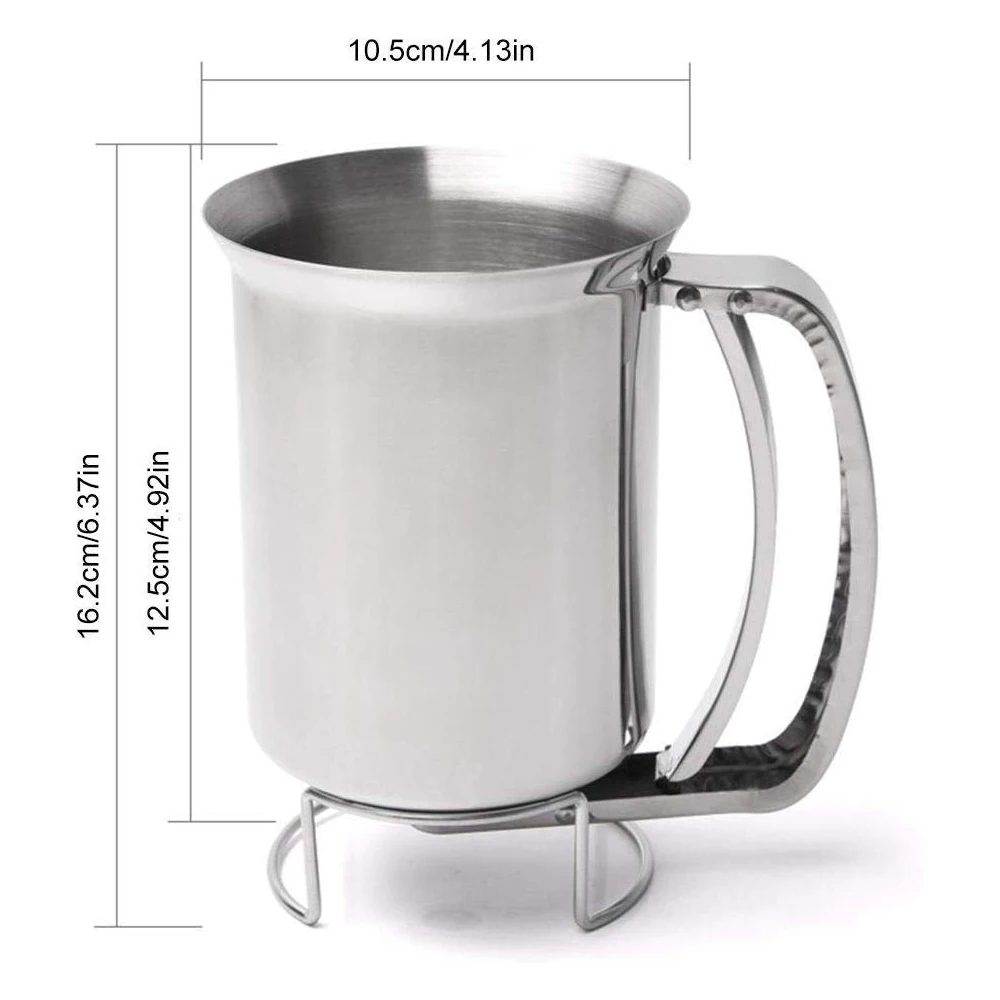 

Stainless Steel Pastry Funnel Making Cake Handheld Separator Kitchen Tool Durable Practical Home Heat Resistant Batter Dispenser