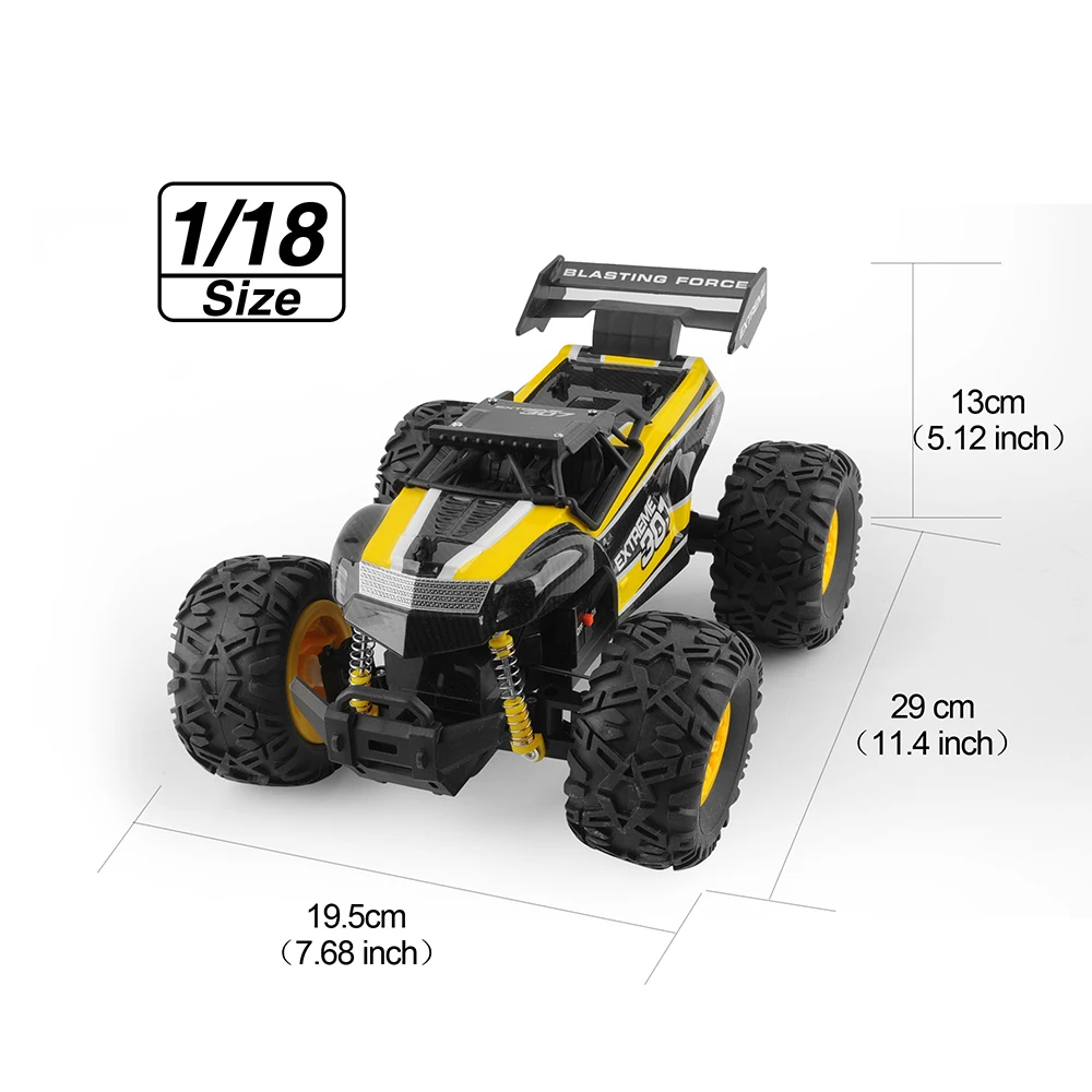 GizmoVine Радиоуправляемая машина 2 4G 1/18 Monster Truck машинка с дистанционным управлением