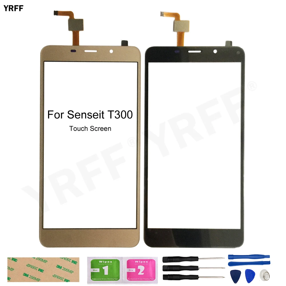 

Передняя стеклянная панель объектива сенсорный датчик для телефона Senseit T300 сенсорный экран дигитайзер Запасные части высокое качество