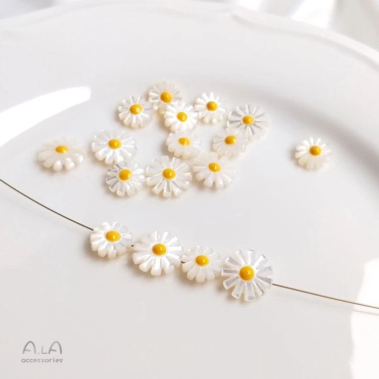 

1 шт./компл. натуральная жемчужная раковина, маленькая Маргаритка, прямой цветок, «сделай сам», ожерелье, браслет ручной работы, наушники, юве...