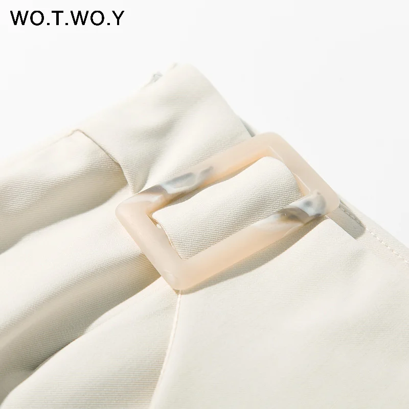 Женская офисная юбка карандаш WOTWOY белая длинная деловая до середины икры на