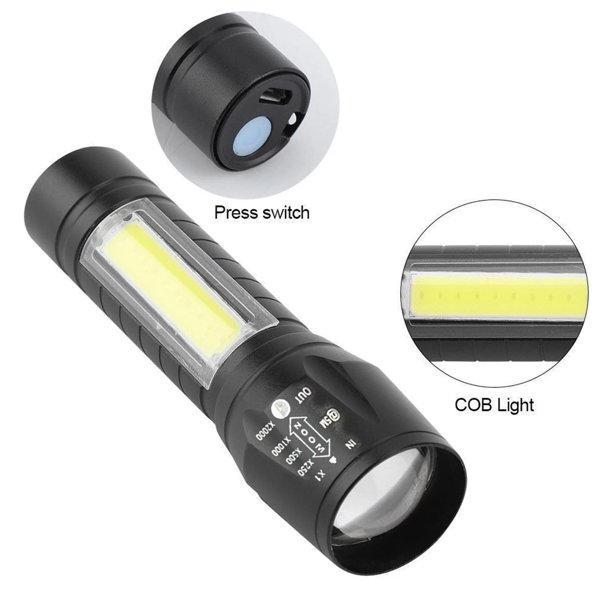 

Portable LED Work Light Mini Flashlight Rechargeable Camping Lamp USB Charging LED Flashlight Charging 2 In 1 Plus Work Light