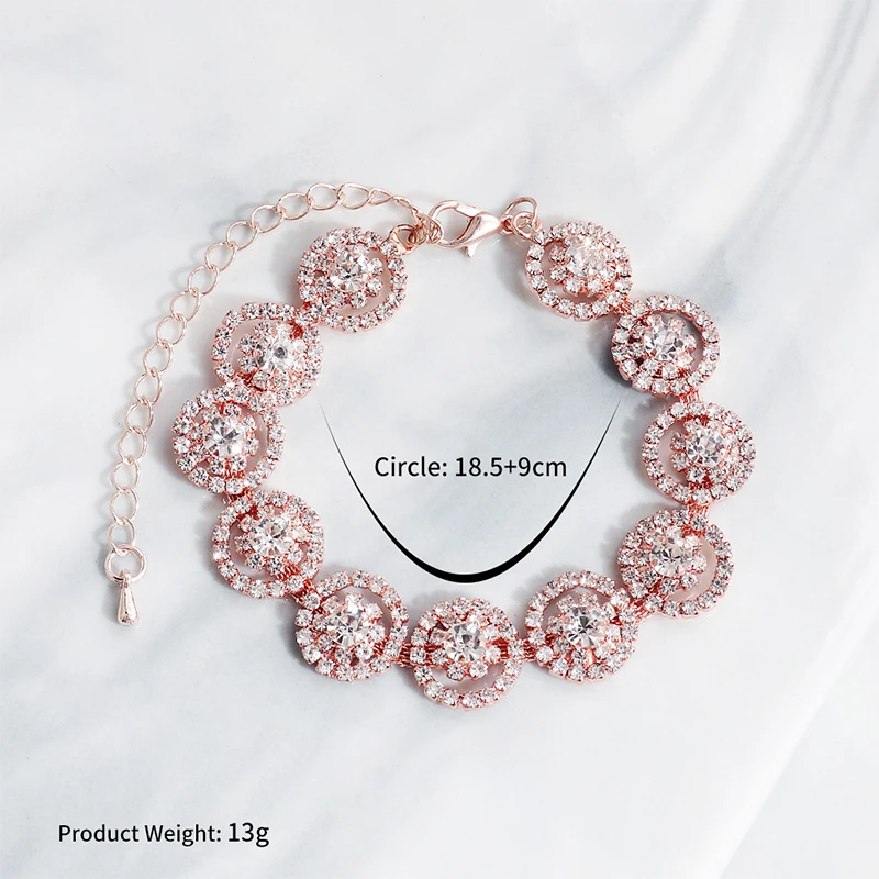 Женские свадебные браслеты Miallo розовое золото с австрийским кристаллом