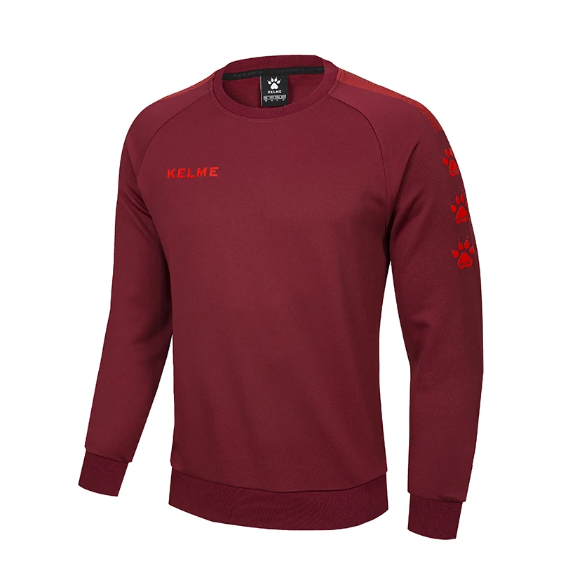 KELME, мужская спортивная толстовка с вырезом лодочкой, большой размер, длинный рукав, Повседневная Толстовка, тренировочный свитер, 3891370