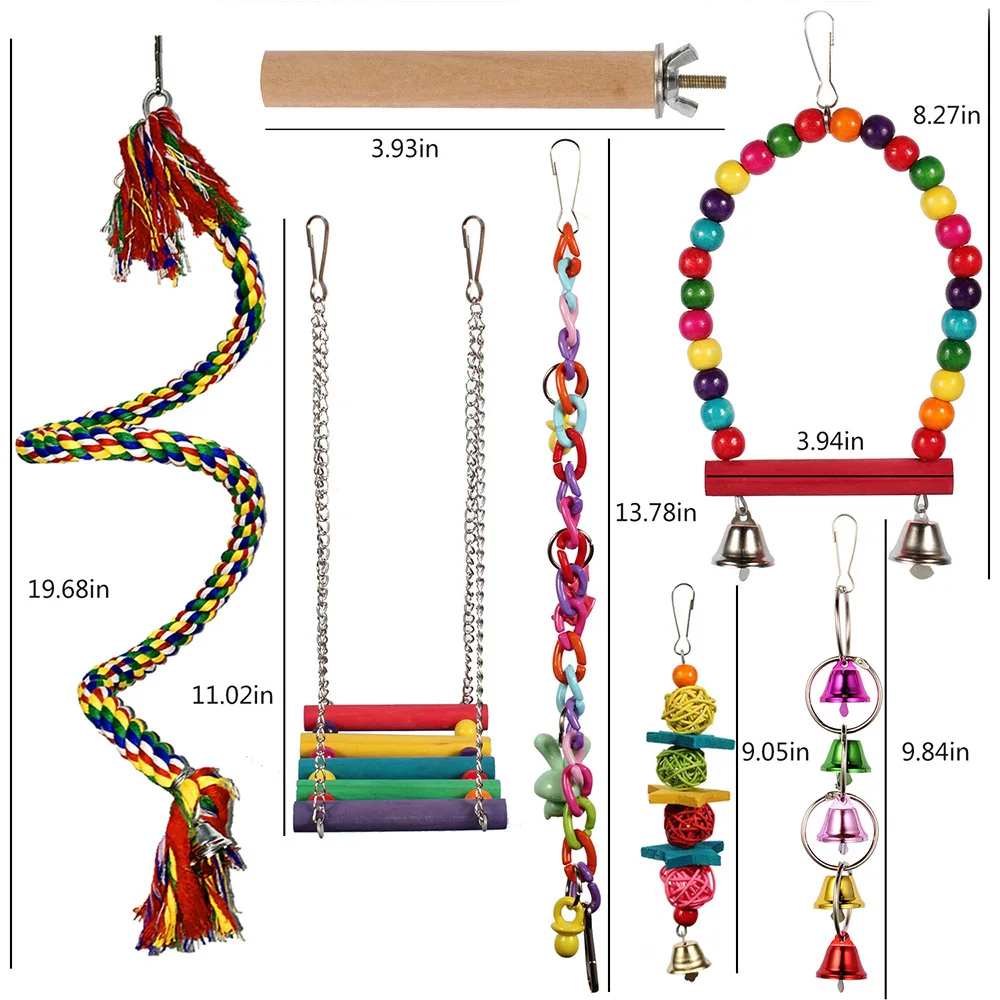 7 шт. комбинированные игрушки попугай товары для птиц игрушка укуса Попугай Птицы