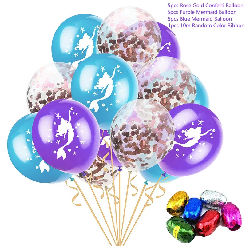 15pcs mermaid E STARLZMU 9 шт Русалка шары металлик хром шары Русалка цвета в фиолетовый зеленый и синий шары из латекса цвета металлик Вечерние - Цвет: 15pcs mermaid E
