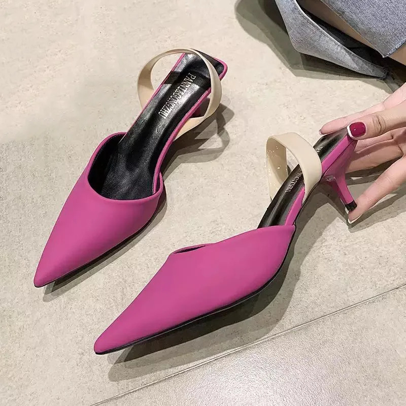 

Женские босоножки на высоком каблуке, Нескользящие босоножки на шпильке с острым носком, без шнуровки, лето 2022