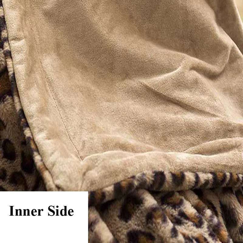 Леопардовое Фланелевое теплое одеяло утолщенное зимнее кресло на диване для
