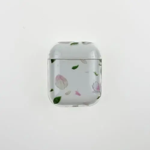Элегантные цветы прозрачные наушники чехол для AirPods зарядная коробка защитный чехол для пульта чехол для Airpods беспроводной earpods чехол - Цвет: as picture