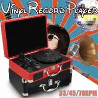 Ретро проигрыватель пластинок портативный