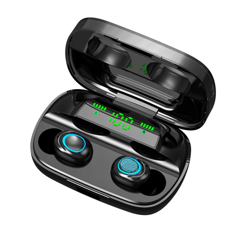 LED--Touch 3500 мАч TWS IPX7 водонепроницаемый Bluetooth V5.0 спортивные музыкальные наушники HD CVC 8,0 микрофон наушники лучшая гарнитура Поддержка беспроводной зарядки - Цвет: LED--Touch