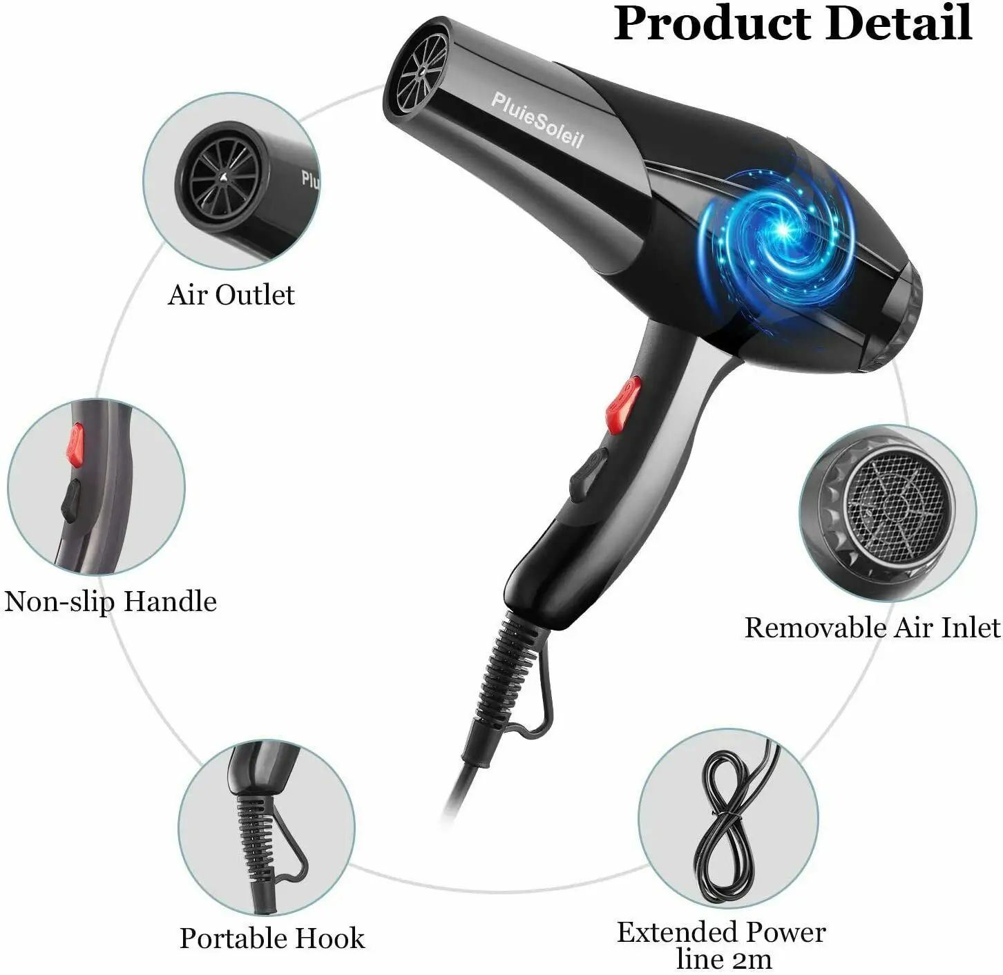220V Professional Hair Dryer Strong Power Barber Salon Styling Tools Hot Cold Air Blow For Salons and household EU Plug | Бытовая