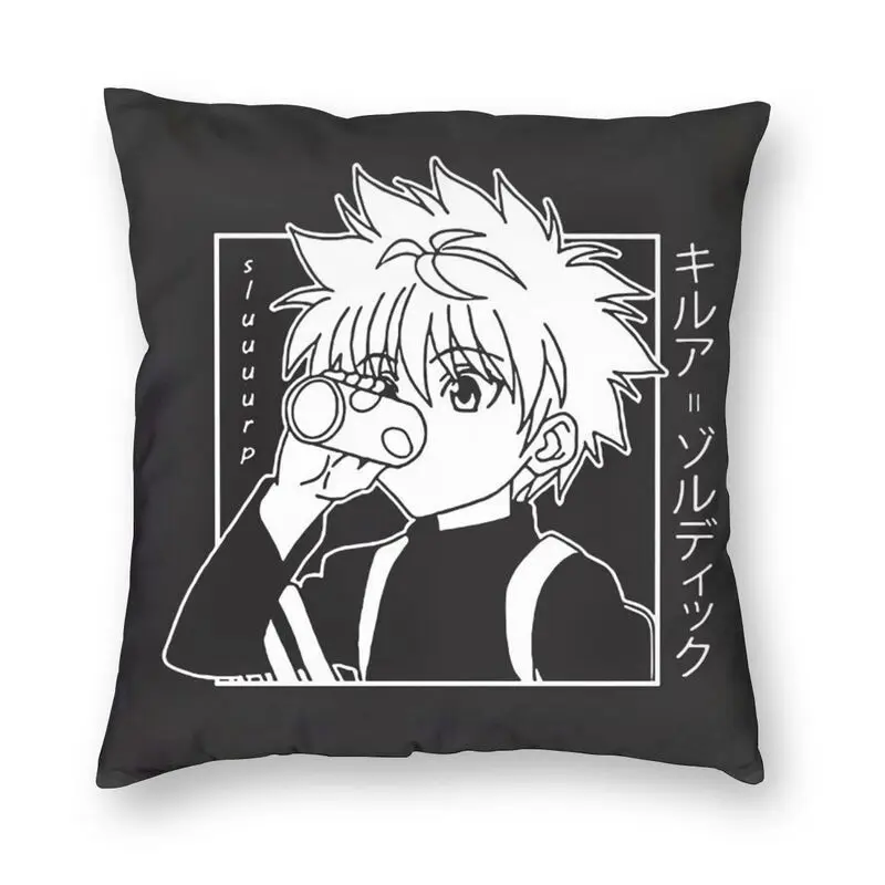 

Hunter X Hunter Cushion Cover 45x45 Decoration Print Killua Zoldyck Anime Manga Hxh Throw Pillow for Living Room Double-sided