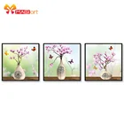 вышивка крестом наборы рукоделие, наборы для вышивки, водорастворимые рисунки на холсте 11CT, цветочный стиль, искусство-NCMF275