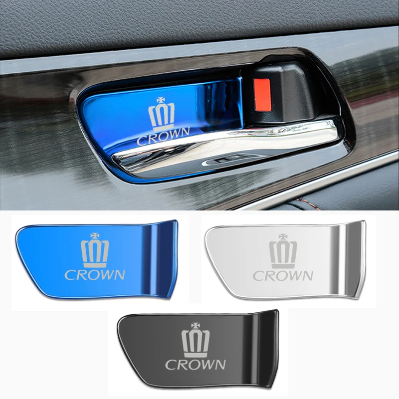 4pcs stainless steel car interior door handle ornament sticker for Toyota Crown Accessories Car Styling | Автомобили и мотоциклы