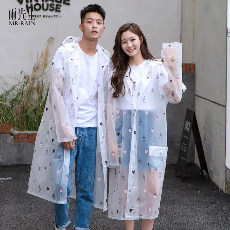 

Hiking Full Printing Raincoat Thickened Cycling Travel Fashion Adult Pocket Poncho Rain Gear rain coat raincoat fabric