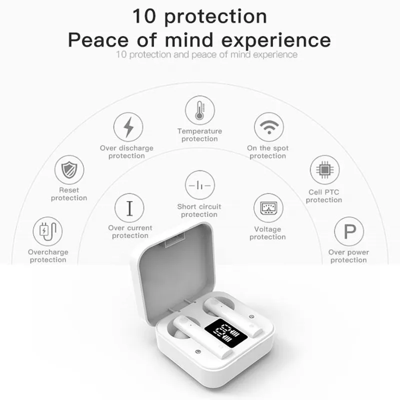 Беспроводные Bluetooth-наушники Air 2s TWS спортивные наушники для бега со светодиодным