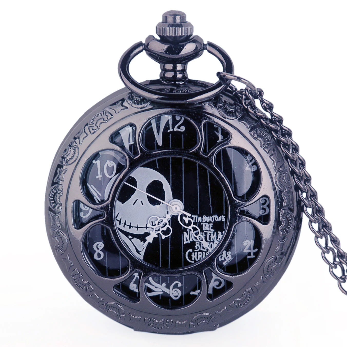 Стимпанк Тим Бертон Рождество тема полые кварцевые карманные часы для Джек