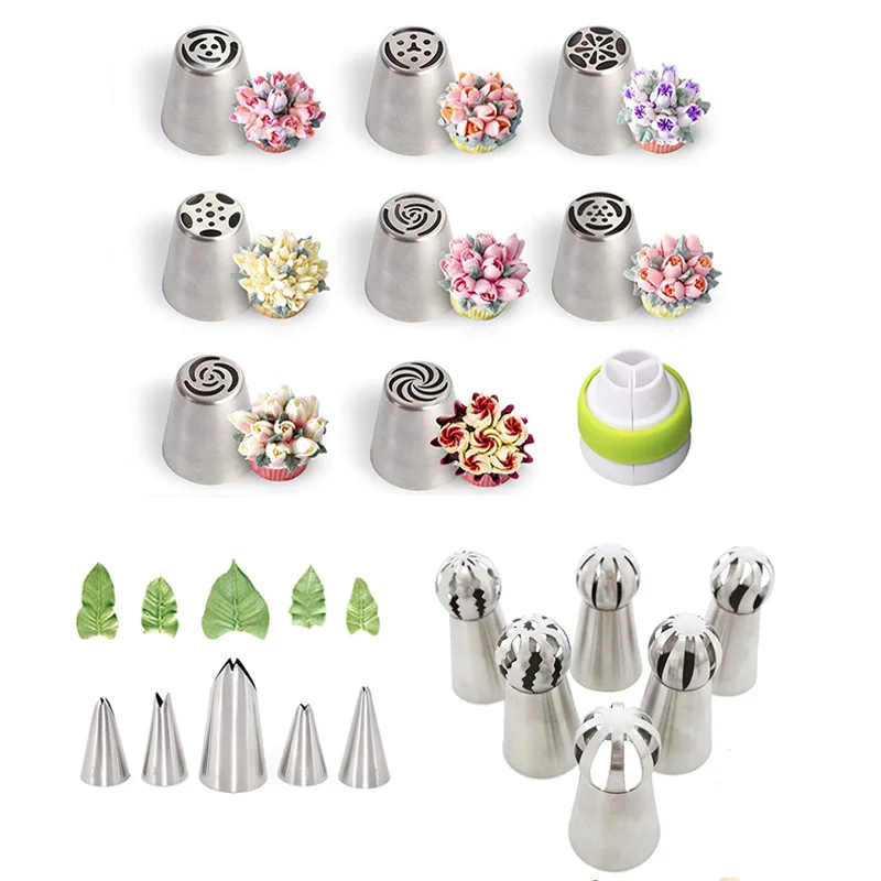 

1 Set Christmas Pastry Nozzles for Cream Confectionery Nozzle Tulip Leafs Russian Piping Tip Cake Pastry Icing Piping Nozzles