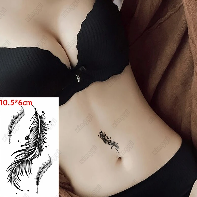 

Waterproof Temporary Tattoo Sticker Feather Wing Flying Birds Girls Arm Wrist Water Transfer Fake Tatto Body Art for Women Men