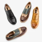 Женские туфли-оксфорды на низком каблуке Donna-in, демисезонные полуботинки из натуральной кожи, с перфорацией, с круглым носком, на шнуровке, 2021