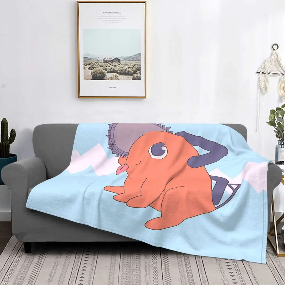 

Chainsaw Man Anime Blanket Cute Pochita Fleece Throw Blanket Bed Sofa Printed Soft Warm Bedspreads
