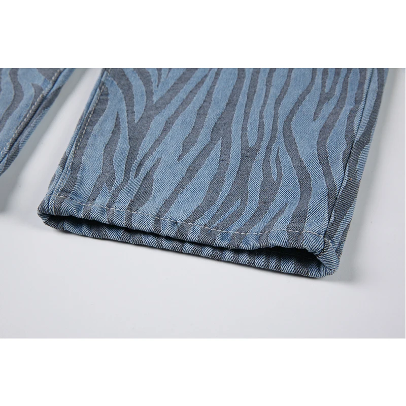 Джинсы женские в полоску зебры винтажные мешковатые штаны-султанки из денима с