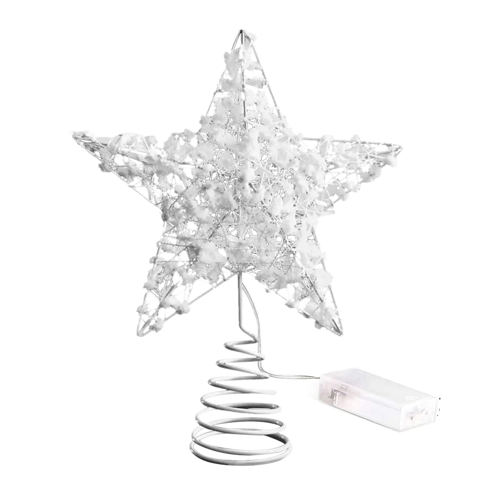 

Christmas Tree Topper Star PVC Treetop With 30 Battery Operated Lights Certified Metal Pentagram For Christmas/Holiday/Winter