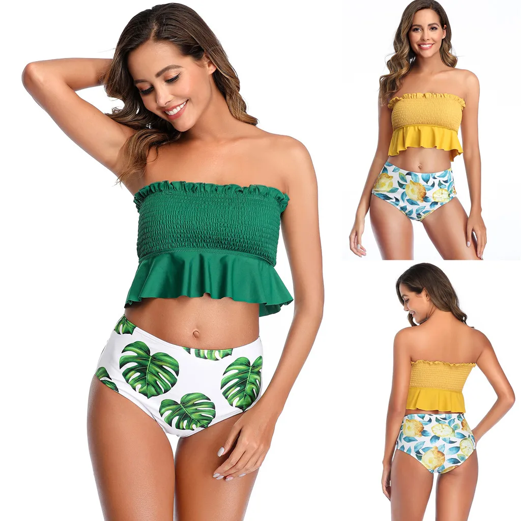 Новинка 2020 купальный костюм с разрезом комплект нижнего белья открытыми плечами