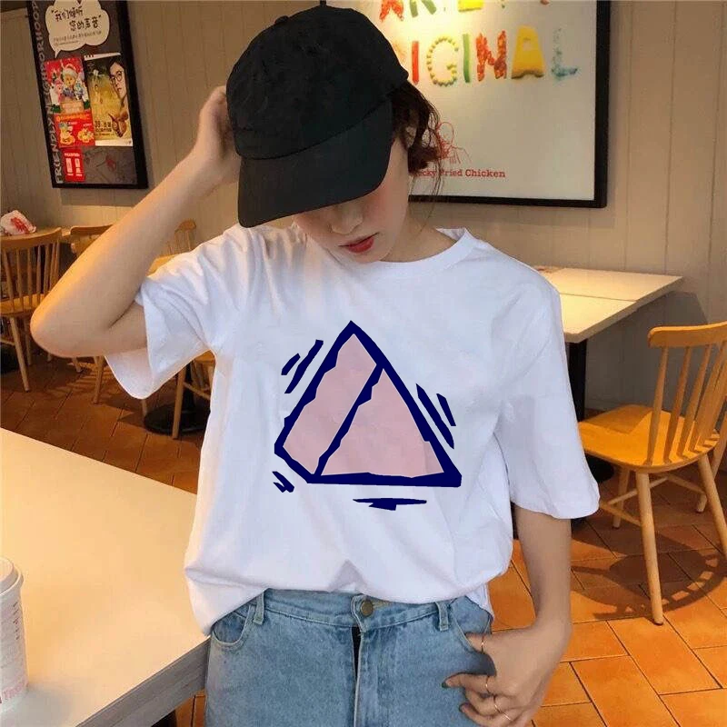 

The Great Wave of Aesthetic T-Shirt Women Tumblr 90s Fashion Graphic Tee Cute T Shirts And Geometry Theme Summer Tops Female