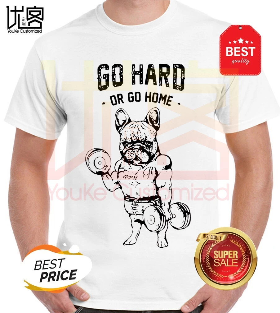 Мужские майки Go Hard Or Home французские Женский спортивный жилет с рисунком мопса