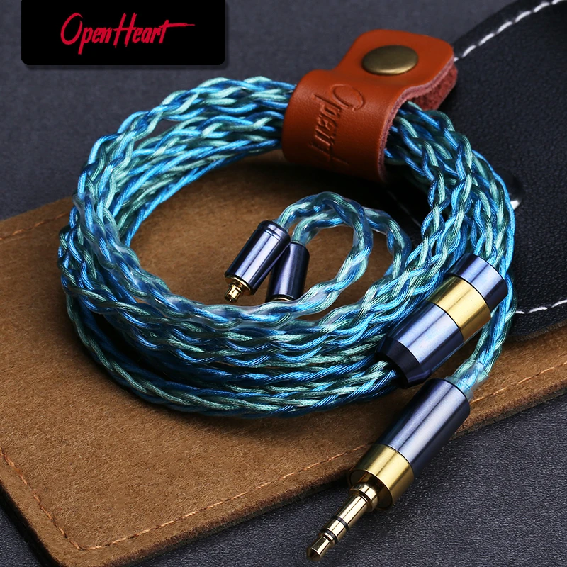 Prata-liga de Cobre Fones de Ouvido Fone de Ouvido Cabo de Atualização Openheart Núcleo Cabo Multicolorido 0.78 2pin Mmcx 3.5 – 2.5 4.4mm Equilíbrio 8