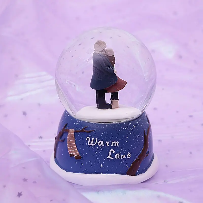 

Romantic Valentine's Day Gift Couple Glowing Crystal Ball Music Box Birthday Gift Girl Friends Children Princess Memorial Gifts-