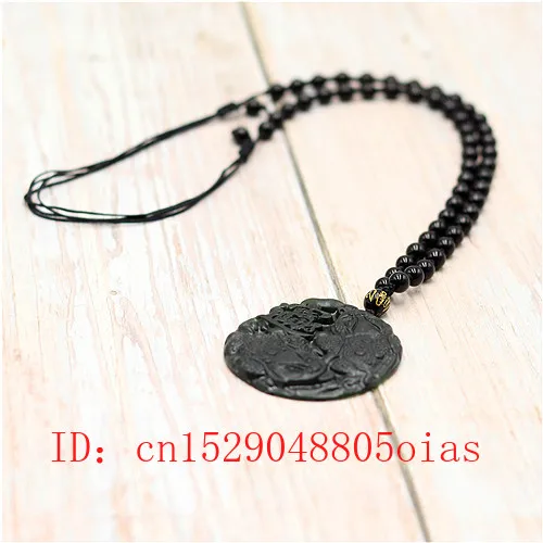 Natural Black Green Chinese Jade Wealth Pendant Beads Necklace Charm Jewelry Obsidian Carved Toad Amulet Gifts for Her Men | Украшения и