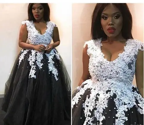 Черные вечерние платья с белым кружевом черные для девочек выпускного в деловом