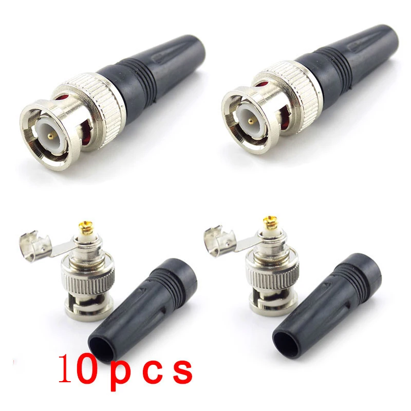 

Штекерный Переходник BNC для камеры видеонаблюдения, 10 шт.