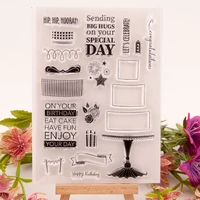 clear silicone stamps scrapbooking craft decorate photo album embossing cards clear stamps new t1662 multi layer birthday cake