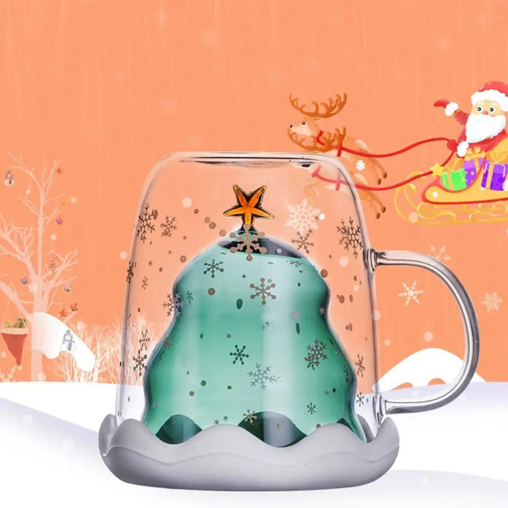 

Симпатичные рождественские кружки, парные керамические двухслойные высококачественные боросиликатные термостойкие зеркальные чашки для ...