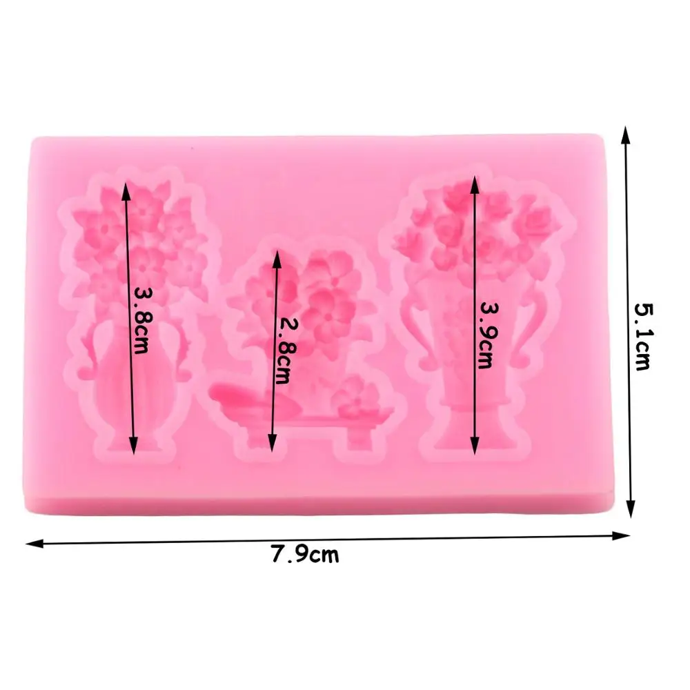3D Цветочная ваза силиконовые формы топпер для торта помадка сделай сам