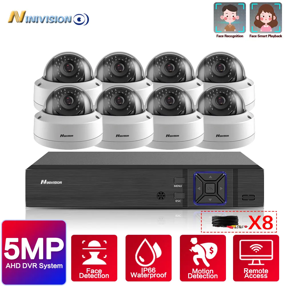 

H.265 5MP Security Camera System 8CH AHD DVR Kit 4/8PCS 5.0MP HD Indoor Outdoor CCTV Camera P2P Video Surveillance System Set