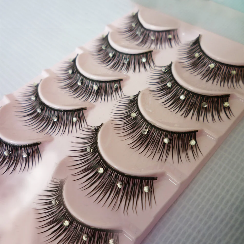 5 пар сценический макияж стразы Хэллоуин косплей очаровательные длинные глаза