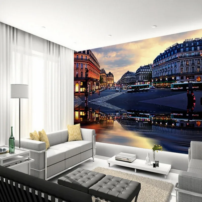 

Прямая поставка, Настенные обои 3 D, современный городской ландшафт, Настенные обои для гостиной, гостиницы, кабинета, декоративный фон, 3d Нас...