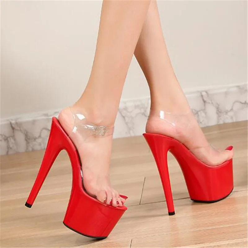 2020 новые летние прозрачные женские туфли на платформе и высоком каблуке для