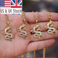 zircon dragon necklace for women pendant chain crystal necklace charm choker jewelry mascot lucky talisman new year gifts